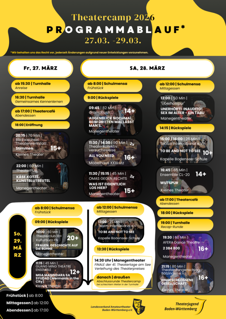 Programmplan Theatercamp 2026