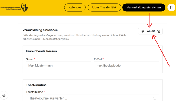 Veranstaltungskalender des LABW Anleitung starten