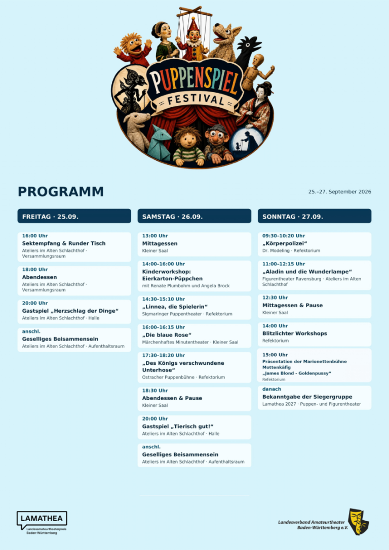 Puppenspielfestival 2026 Programmplan